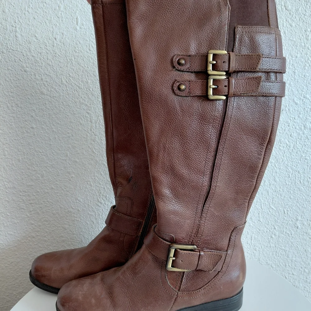 Naturalizer Jessie Knee High Brown  Leather Boots Riding